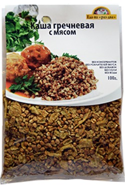 Каша гречневая с мясом, 100 гр