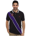 U.S. POLO ASSN. Diagonal Stripes Short Sleeve Pique Polo