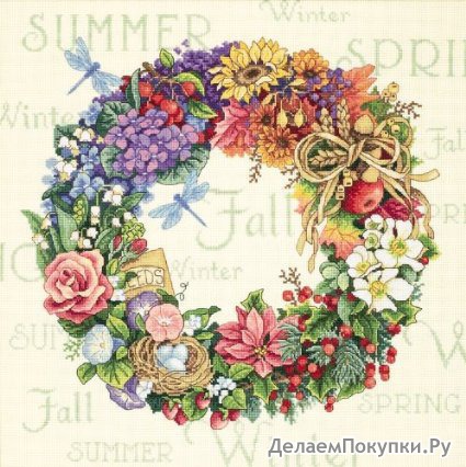 Dimensions Needlecrafts Counted Cross Stitch, Wreath Of All Seasons