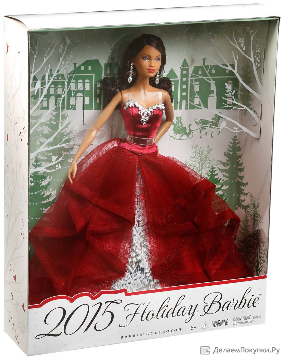 Barbie Collector 2015 Holiday AfricanAmerican Doll купить со скидкой