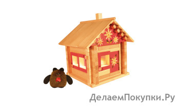 Конструктор Избушка теремок с куклами, росписью и электропроводкой