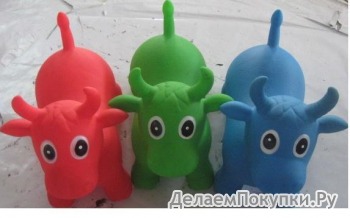 МЯЧ-ПРЫГУН ГИМНАСТИЧЕСКИЙ КОРОВА, ЦВЕТА В АССОРТ. В/П 49*50СМ, 9080
