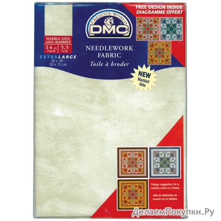 DMC DC28M-3024 Marble Aida Needlework Fabric, 20 by 30-Inch, Mountain