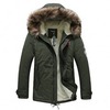 Zicac New Men's Thicken Fuax Fur Collar Cotton Coat Overcoat