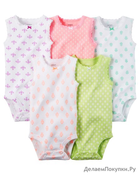 5-Pack Sleeveless Bodysuits