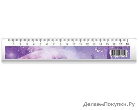 Линейка пластмас. 18 см. Proff Феечки FA15-RUD