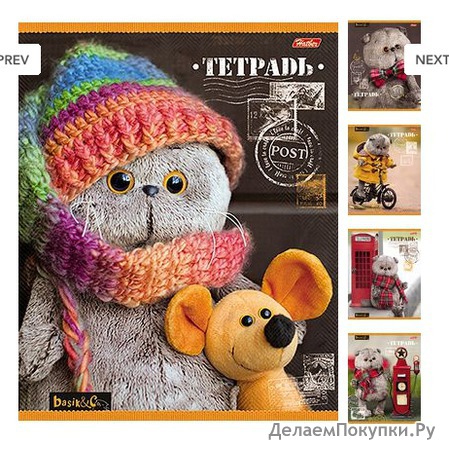 Тетрадь 18 л. (клетка) Хатбер Кот Басик 18Т5В1