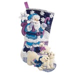 Bucilla Arctic Santa Felt Applique Stocking Kit, 86653 18-Inch