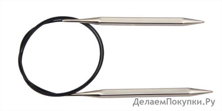 KNPR.12218 Knit Pro Спицы круговые Nova cubics 4,5мм/100см, никелированная латунь, серебристый