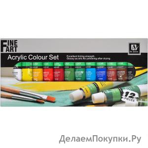 Краски акриловые 12 цветов «Art Nation»
