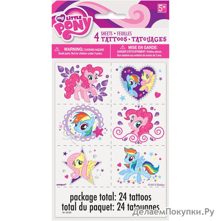 My Little Pony Temporary Tattoos, 24ct