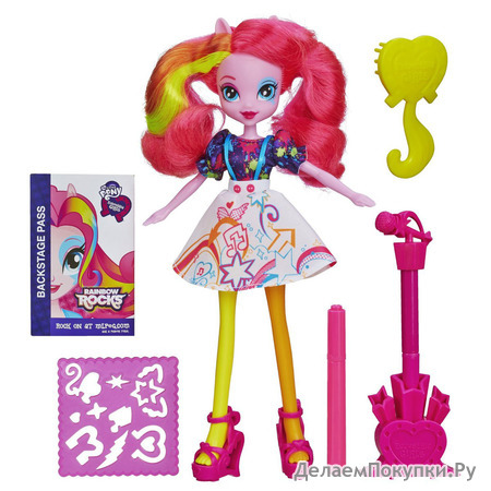 My Little Pony Equestria Girls Pinkie Pie Doll With Markers and Microphone