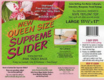 Queen Size Supreme Slider Free Motion Machine Quilting Mat: Improved Trimable Free-motion Slider with Pink Tacky Back and Bigger Size (11.5 Inch X 17 Inch)