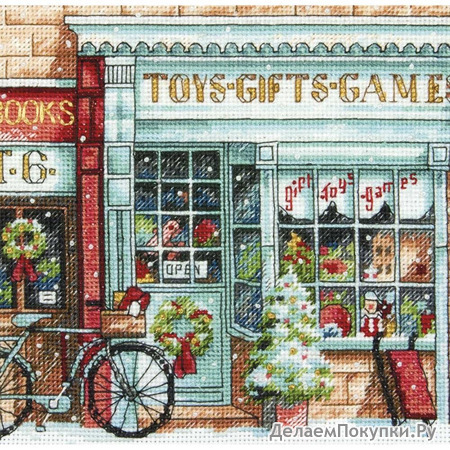 Gold Petite Toy Shoppe Counted Cross Stitch Kit-6x6 18 Count
