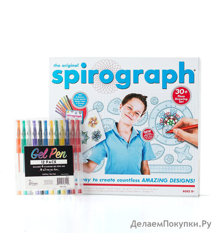 The Original Spirograph Set with 12 Colorful Gel Pens