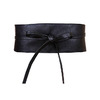 Women's Leather Belts Bowknot Self Tie Wrap Wide Cinch Waist Belt