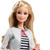 Barbie Style Doll, White Jacket & Black Floral Print Skirt