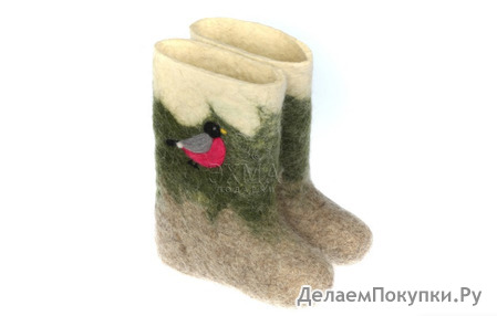 Детские валенки "Снегири".
