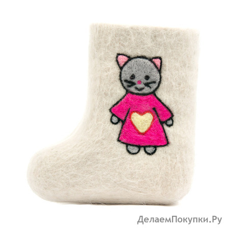 Валенки детские "Кошечка", с галошами. Размеры: 30-34