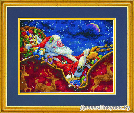 Dimensions Crafts 70-08934 Needlecraft Santa's Midnight Ride in Counted Cross Stitch