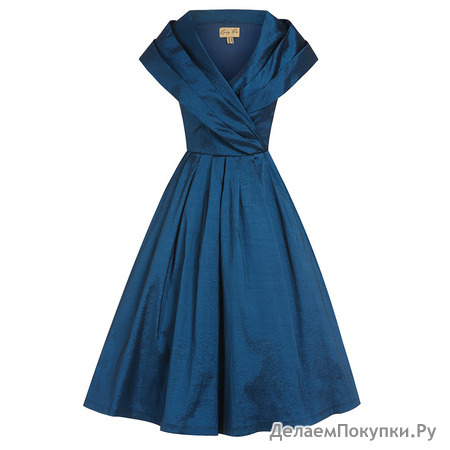 'Amber' Midnight Blue Occasion Swing Dress