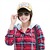 Asher Women Classic Long Sleeves Cotton Hoodie Button-up Plaid Shirts