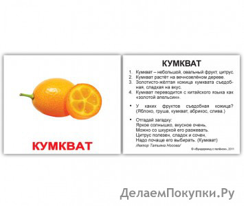 Комплект карточек МИНИ-рус.яз "Фрукты" (8,00 см.*10,00 см) 40 шт./набор с фактами
