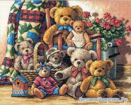 Dimensions Needlecrafts Counted Cross Stitch, Teddy Bear Gathering