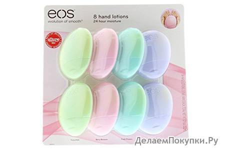 eos Hand Lotions  Pack of 8 (Cucumber, Berry Blossom, Fresh Flowers, Delicate Petals)
