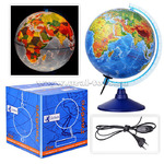 Глобус Земли физико-политический 250мм с подсветкой Классик Евро