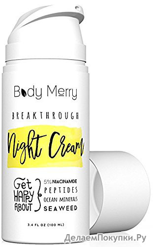 Breakthrough Night Cream- Anti Aging Night Cream Moisturizer w 5% Niacinamide + Best Natural & Organic Ingredients Hyaluronic Acid + Ocean Minerals + Seaweed to Fight Wrinkles, Lines, Acne & Spots