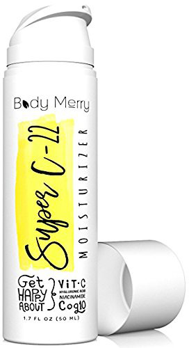 Super C-22 Moisturizer- Vitamin C Cream 22% w Hyaluronic Acid 20% - 2-in-1 Serum + Anti-Aging Lotion for Wrinkles & Acne - Best Lotion for Day or Night Use - Amped w CoQ10 + Niacinamide