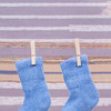 Носки детские из шерстяной пряжи голубые
