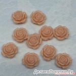 Кабошоны акриловые "Роза" цвет персик 12 мм