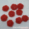 Кабошоны акриловые "Роза" цвет красный 12 мм
