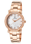 Cabochon  Rose-Tone Stainless Steel White Dial