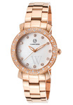 Cabochon  Rose-Tone Stainless Steel White Dial