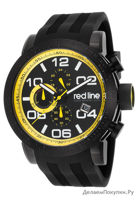 Red Line RL-50068-BB-01-YDR Night Rally Chronograph Black Silicone and Dial Black IP Steel