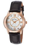 Lucien Piccard LP-40001-RG-02S Dalida Black Genuine Leather White Mother of Pearl Dial Rose-Tone Case