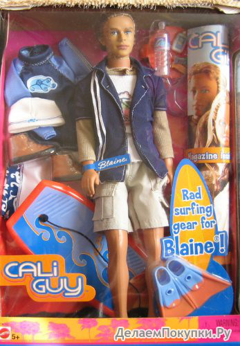 Barbie Cali Guy Blaine Doll with Surfing Accesories