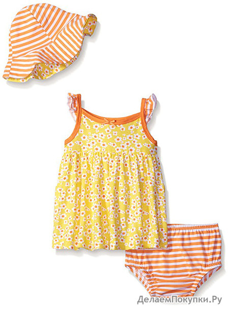 Gerber Girls' Baby 3 Piece Dress Set