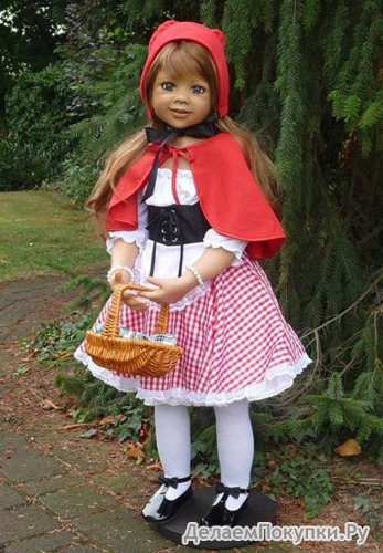 Masterpiece Dolls-Little Red Riding Hood-Lt Brown With Blue Eyes By Monika Levenig Collectible Doll