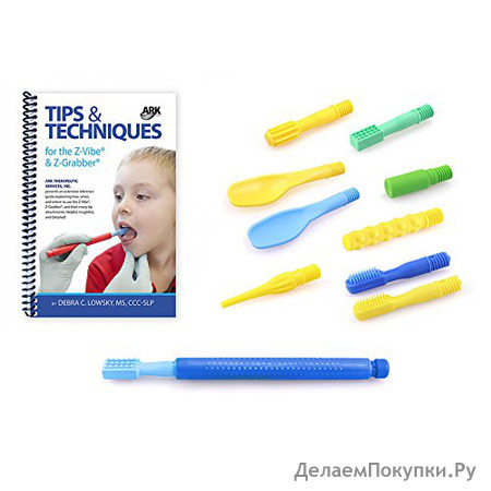 ARK's Z-Vibe Sensory Oral Motor Kit - ultimate kit with most popular tips, exercise book, and storage case