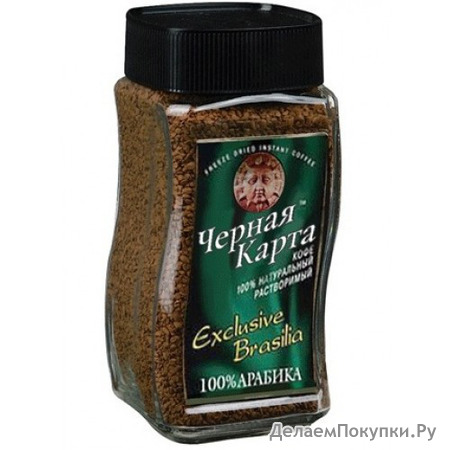 КОФЕ РАСТВОРИМЫЙ ЧЕРНАЯ КАРТА БРАЗИЛИЯ, 95Г