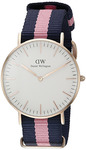  Daniel Wellington Women's 0505DW Winchester Stainless Steel Watch With Striped Nylon Band