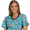 Tooniforms Cherokee Women's V-Neck Finding Dory Print Scrub Top