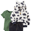 Carter's Baby Boys' 3-24 Months 3 Piece Bear Print Little Jacket Set