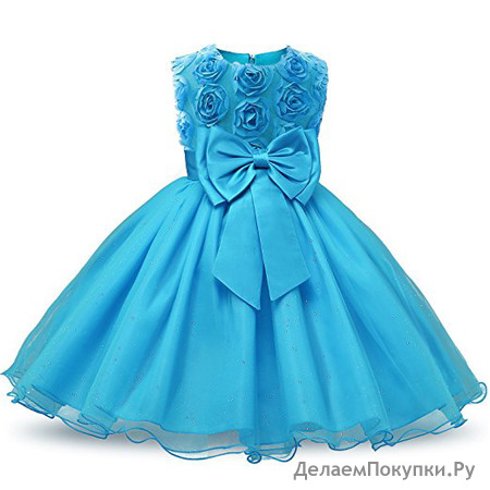 NNJXD Girl Sleeveless Lace 3D Flower Tutu Holiday Princess Dresses