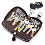 Aladin Unisex Large Leather Key Case Wallet with 12 Hooks & 1 Keychain / Ring