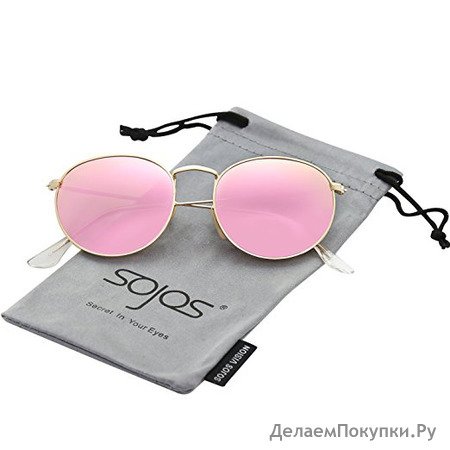  SojoS Small Round Polarized Sunglasses Mirrored Lens Unisex Glasses SJ1014 3447